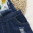 thumbnail image 6 of NZRVAWS Little Baby Girl Clothes Suspender Ripped Denim Floral Shorts Baby Girl Summer Clothes 6-7 Years, 6 of 8