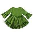 thumbnail image 6 of Mepaouo Infant Baby Blouse Tops Crewneck Ruffle Long Sleeve Shirts Toddler Girls Basic Casual Tees Green 2-3 Years, 6 of 7