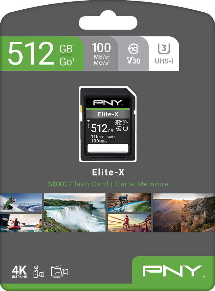 PNY Elite-X SDXC card 128GB Class 10 UHS-I U3 100MB/s 