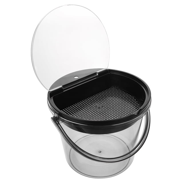 FESTFENDS Light Gray Portable Compost Bin for Kitchen with Lid Tea Grounds Waste Holder