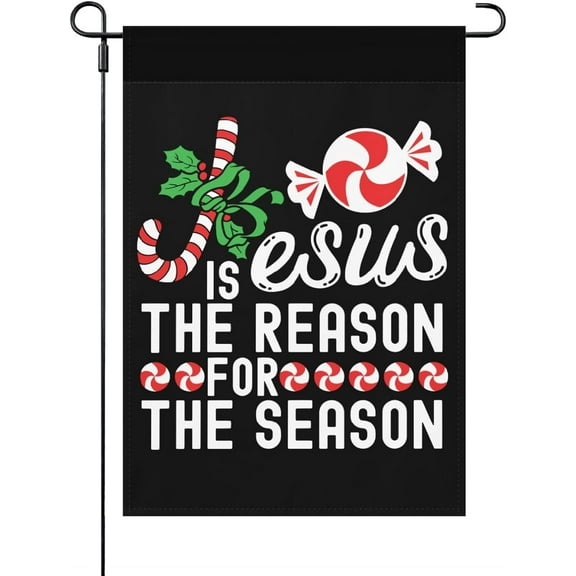 Christmas Garden Flags Jesus Is The Reason For The Season Garden Flag Humorous Small Garden Flag For Outside Outdoor Flags Double Sided Yard Decor Jesus Is The Reason For The Season Yard Flag Banners