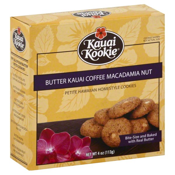 Kauai Kookie Butter Kauai Coffee Macadamia Nut Hawaiian Style Cookies