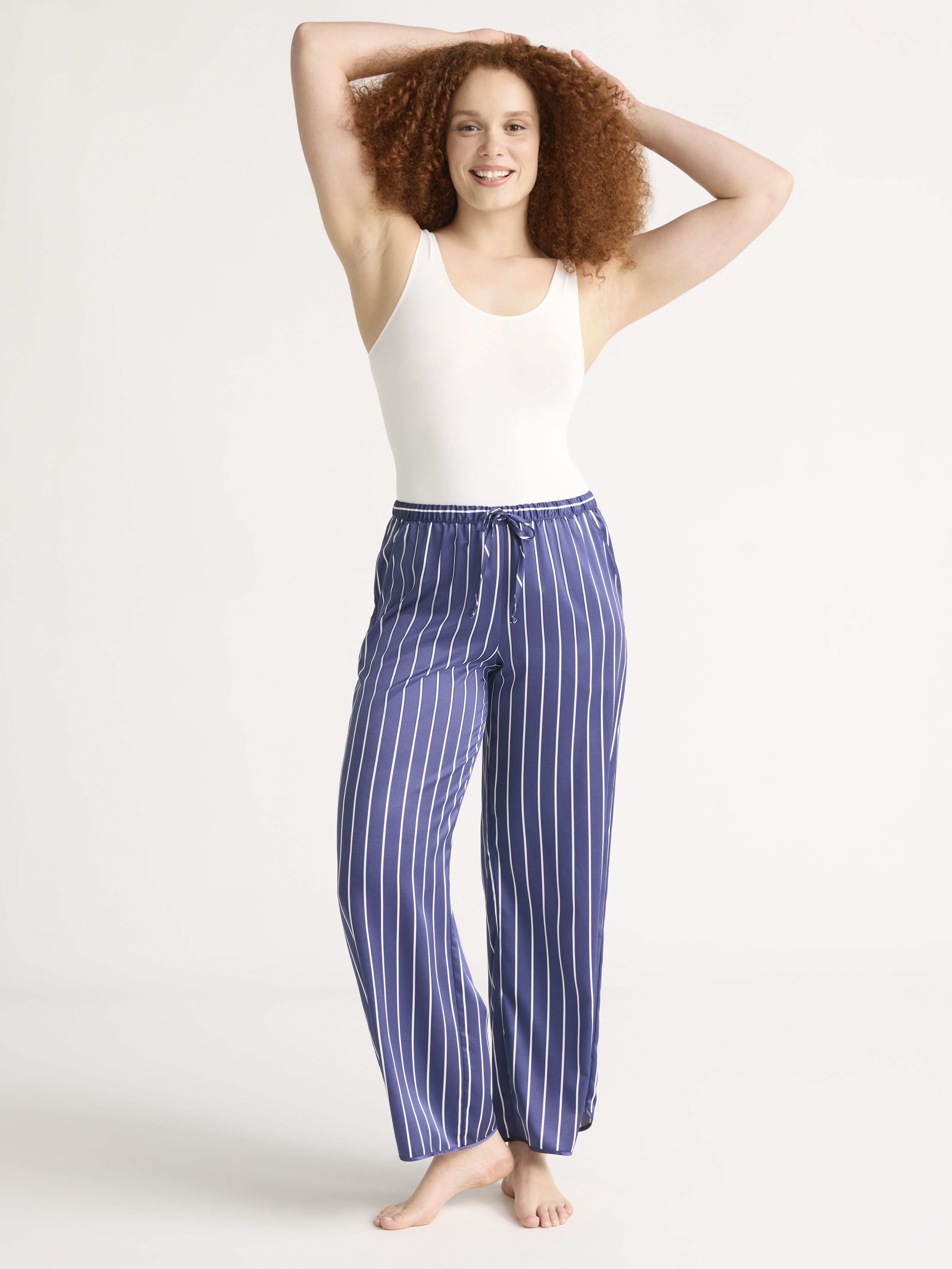 Joyspun Women’s Satin Pants, 28'' Inseam, Sizes XS-3X