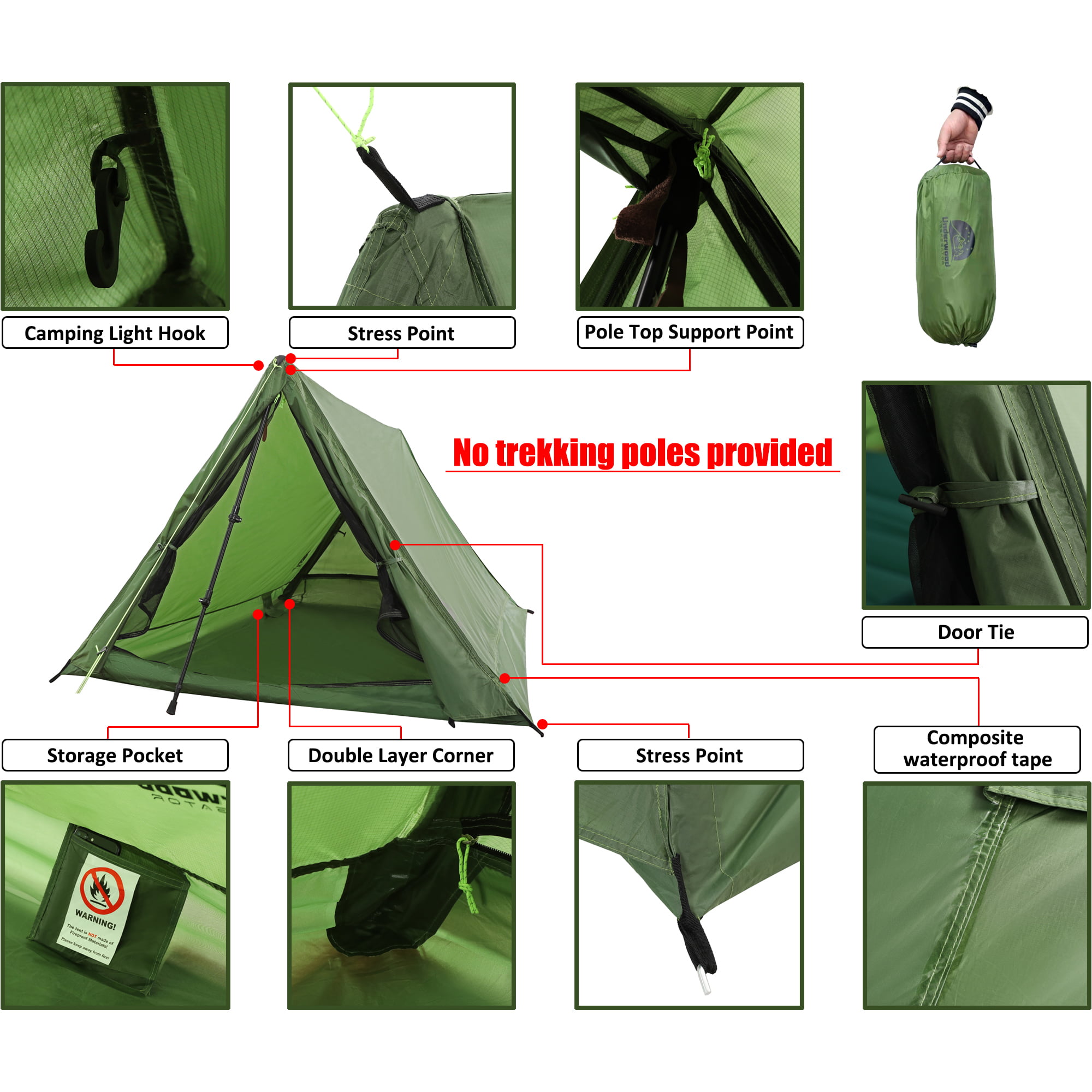 激安超安値激安超安値PahaQue Bear Creek Solo Tent, Ultralight One Person Backpacking  Tent With W 並行輸入品 テント