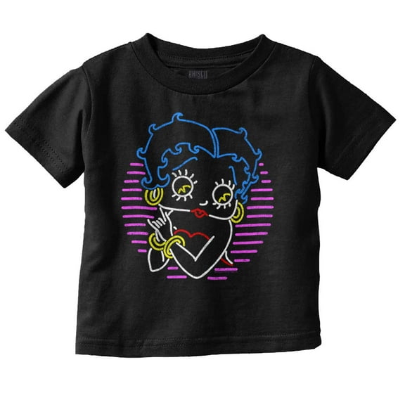 Betty Boop Colorful Neon Sign Cartoon Youth T Shirt Tee Girls Infant Toddler Brisco Brands 6M