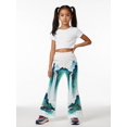 thumbnail image 5 of 3-4Y Girls Colored Flared Pants Digital Print Trousers Slim-Fit Wide Leg Flare for Spring Summer Autumn, 5 of 6