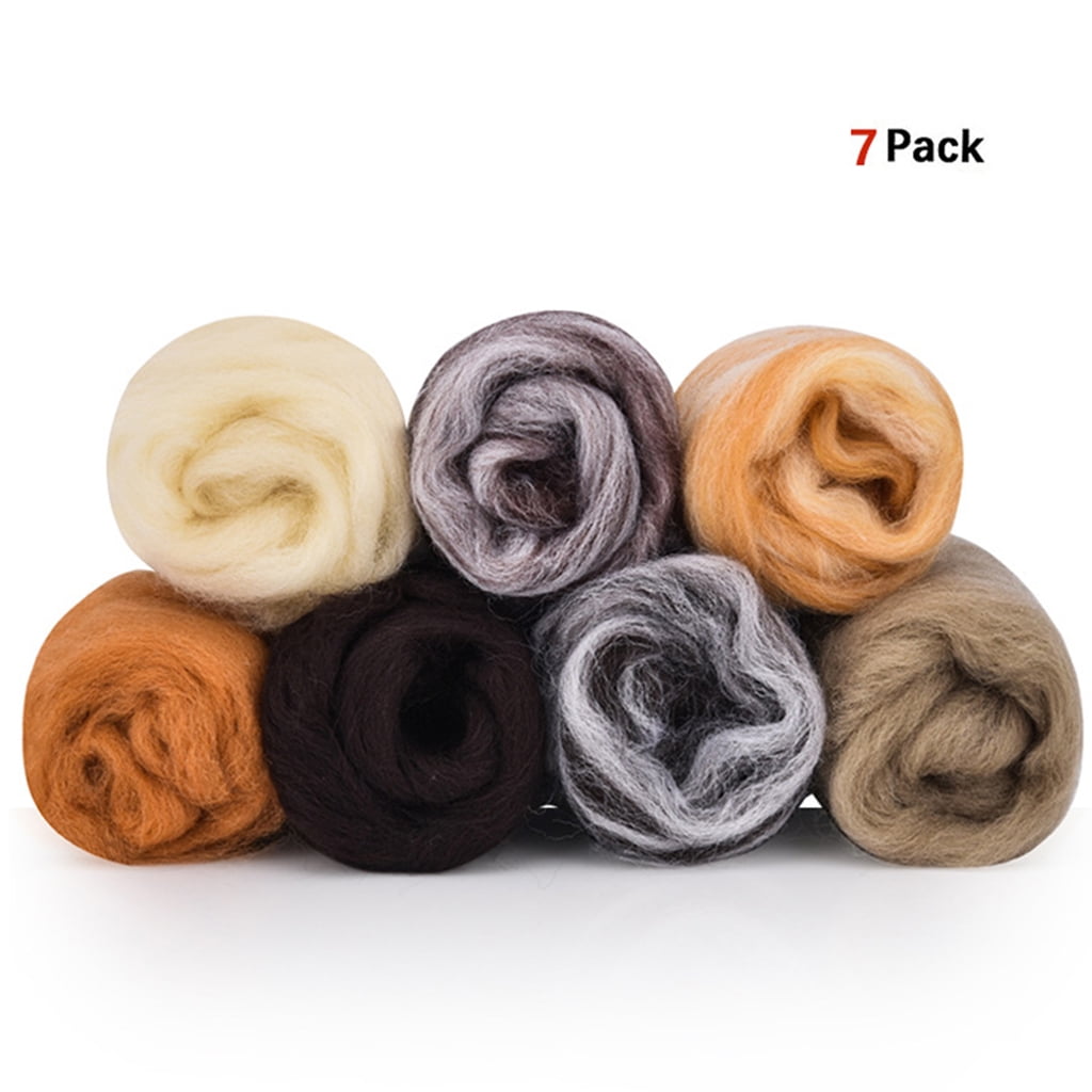 24 Colors 5g Wool Fiber Roving Needle Felting Start Full Set Organize Bag Set