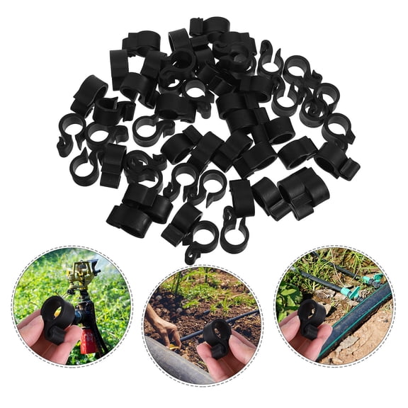 BESTYASH 50Pcs Plastic Tube Clamps for Garden and Greenhouse Irrigation Tubing with Easy Installation