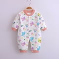 thumbnail image 2 of Wonitaaizi Newborn Baby Boy Bodysuit Long Sleeve Jumpsuit Outfits Clothes(0-3 Months,Pink), 2 of 6