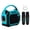 Blue, variant on Portable Karaoke Speaker, Mini Wireless FM Radio, Stereo Surround Bass Boost, 7‑Color RGB Lights, Dual Built‑in Mics, USB Input for TV, Parties & Mobile Phones