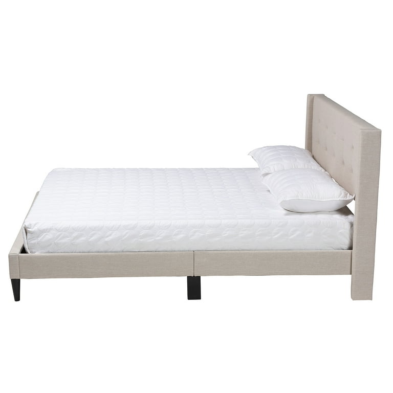 Baxton Studio Casol Mid-Century Modern Transitional Beige Fabric Upholstered Queen Size Platform Bed Baxton Studio Casol Mid-Century Modern Transitional Beige Fabric Upholstered Queen Size Platform Bed
