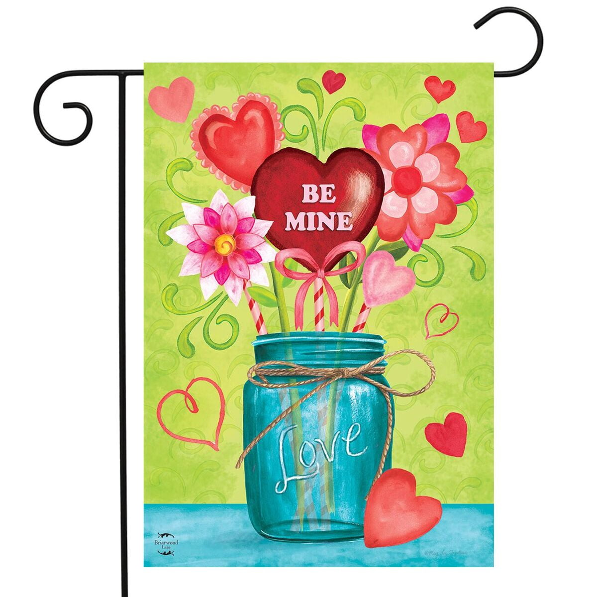 Valentine's Mason Jar Garden Flag Primitive Floral 12.5" x 18" Briarwood Lane Valentine's Mason Jar Garden Flag Primitive Floral 12.5" x 18" Briarwood Lane