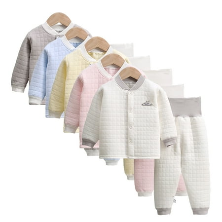 

KYAIGUO Infant Baby Thermal Underwear Outfit for Boys Girls Long Pants Autumn Winter Base Layer Cold Weather Tops Bottom for 6 Months-24 Months