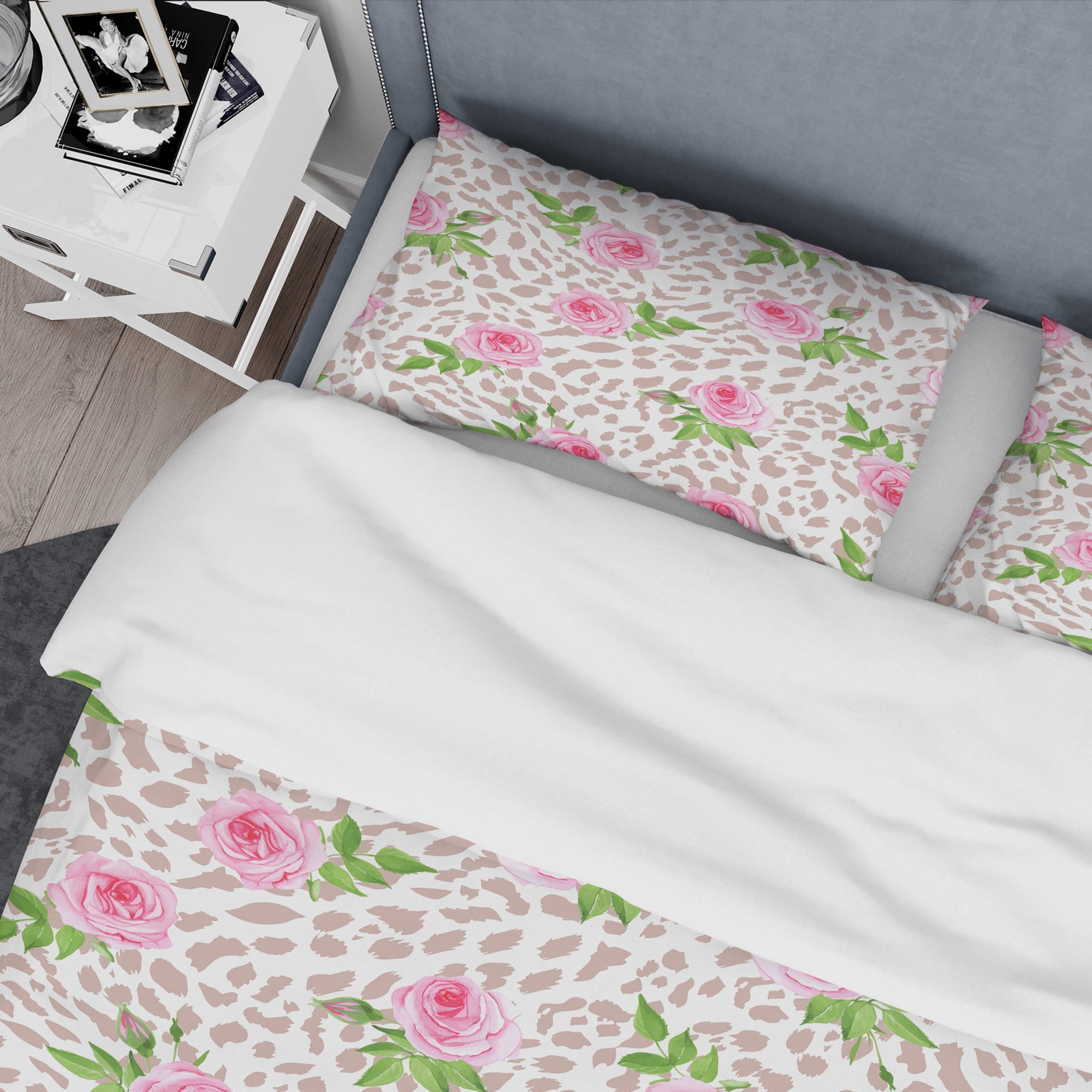 Designart 'Leopard Fur Safari IV' Mid-Century Modern Duvet Cover Set