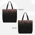 thumbnail image 3 of Naloa Rose Gold Glitter1 Tote Bag for Women, Foldable Tote Bag With Zipper, Large Shoulder Bag, Top Handle Handbag for Travel, Work, Shopping, 3 of 9