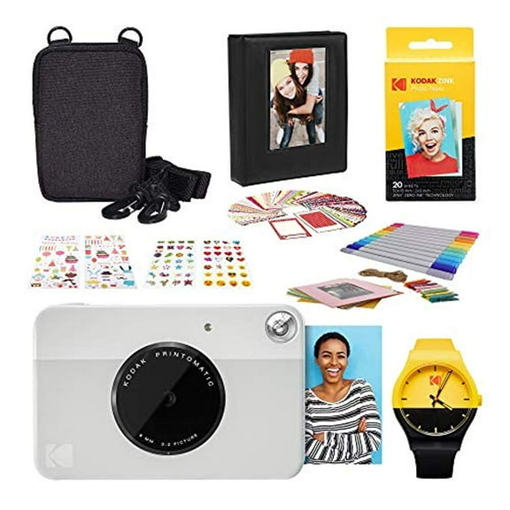 Kodak PRINTOMATIC Instant Print Camera (Grey) Photography Scrapbook Kit