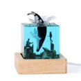 thumbnail image 1 of EZLIFE Lámpara de escritorio de resina epoxi con forma de ballena y tiburón buzo con luz LED nocturna en forma de cubo oceánico A2G1, 1 of 7