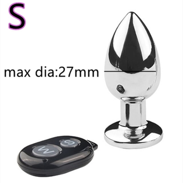 Vibrador Anal de Metal con Control remoto inalámbrico para mujeres y hombres, juguetes sexuales para masturbación, tapón Anal, 10 modos