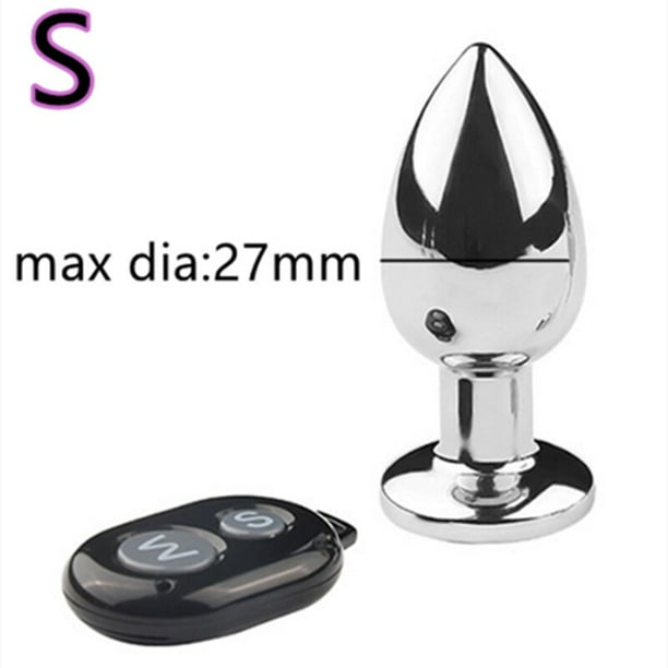 Vibrador Anal de Metal con Control remoto inalámbrico para mujeres y hombres, juguetes sexuales para masturbación, tapón Anal, 10 modos