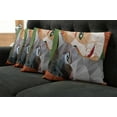 thumbnail image 2 of Ambesonne Animal Throw Pillow Cover 4 Pack, Geometric Mosaic Kitten, 20", Multicolor, 2 of 6