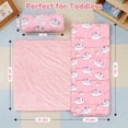 thumbnail image 2 of Teblint Thickened Toddler Nap Mat with Removable Pillow & Minky Blanket, 51''x20'' Sleeping Bag, Washable, Roll up, Perfect for Daycare, Preschool, Kindergarten, Boys and Girls Pink, 2 of 8