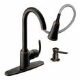 thumbnail image 5 of Moen Bayhill Mediterranean Bronze One-Handle High Arc Pulldown Kitchen Faucet, 5 of 6