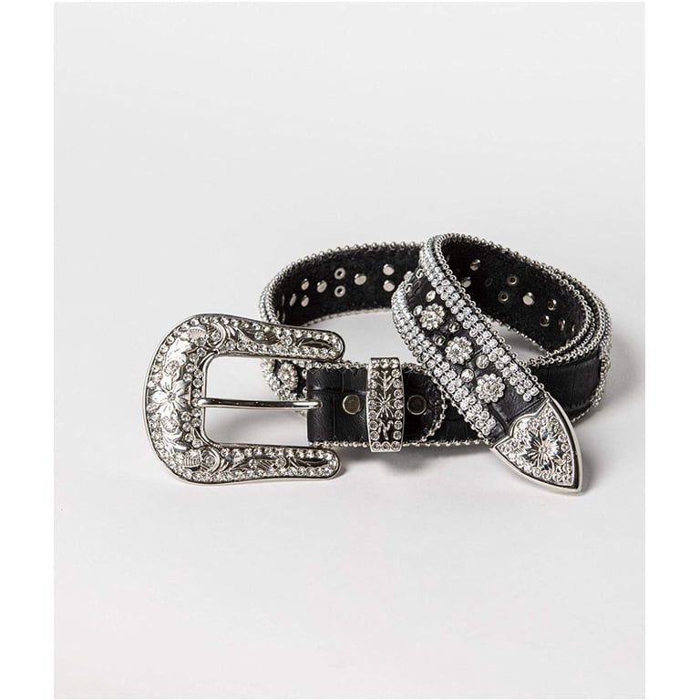 Angel Ranch Ladies Black Gator Print Studded Glitz Leather  display picture 1