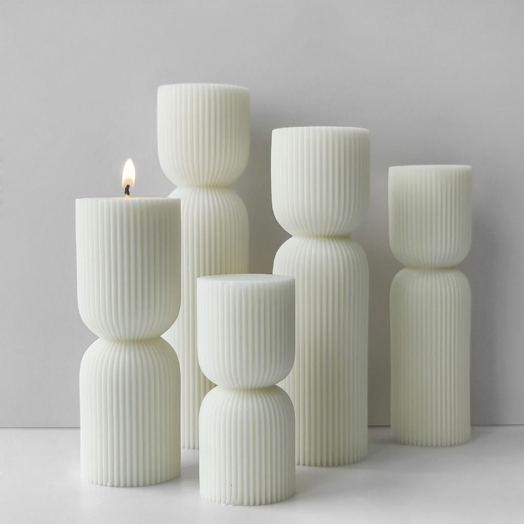 Creative Striped Silicone Mold for Making Scented Candle Home Decoration Mould