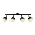 thumbnail image 2 of Globe Electric Bari 4-Light Matte Black Track Lighting with Antique Brass Accents and Frosted Glass Shades, Bulbs Included, 59509, 2 of 5