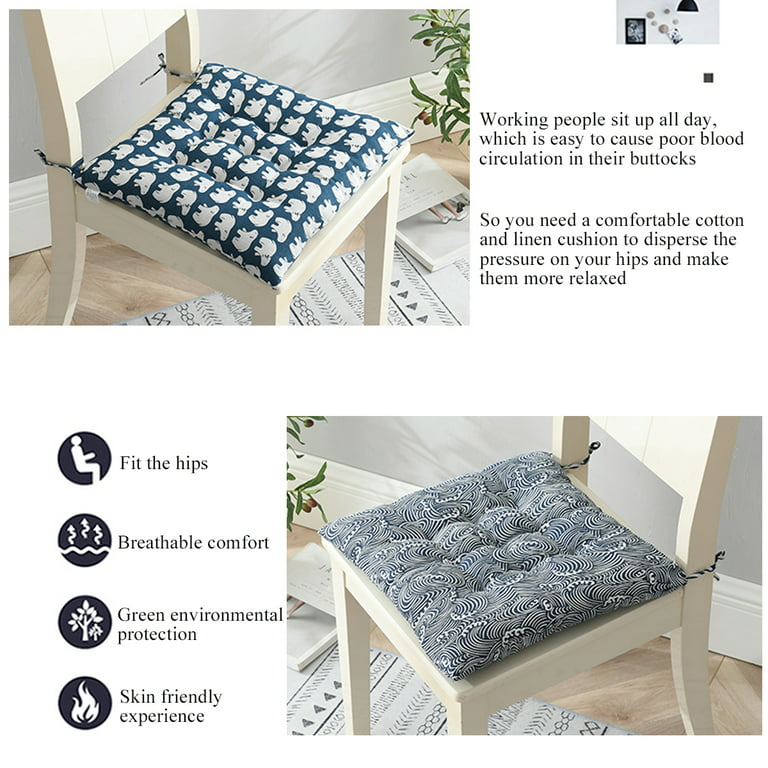 16 inchx16 inch Square Chair Pad Seat Cushion,with Ties Non-slip,Superior Comfort & Softness,Indoor Outdoor Sofa Chair Pads Cushion Pillow Pads for