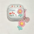 thumbnail image 2 of Compatible with AirPods 4th Generation(2024 Release),Cute Cartoon Clear Candy Color Design Headphone Case for Airpods 4 with Keychain for Ladies Girls (Flower), 2 of 9
