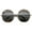 Brown-Block Tortoise / Smoke, variant on sunglassLA - Women's High Fashion Eyelid Metal Frame Oversize Round Sunglasses - 58mm