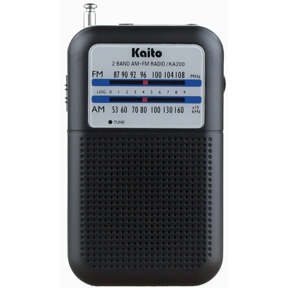 Kaito KA200 Portable Pocket Size AM/FM Radio Black