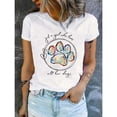 thumbnail image 1 of Camiseta de Mujer Solo una que Ama a Todos Sus Perros - Diseño Divertido con Huellas de Pata, Manga Corta y Cuello Redondo, Tejido Transpirable y Elástico, Lavable en Máquina para Amantes de los Perro, 1 of 6
