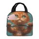 thumbnail image 1 of Easygdp Strong Kitten Lifting Weights Bolsa Térmica Premium - Tela Oxford Impermeable, Gran Capacidad, Bolsillo Frontal, Unisex para Trabajo, Escuela, Actividades al Aire Libre y Picnics, 1 of 8