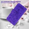 thumbnail image 3 of Allytech Wallet Case for Galaxy S22 Ultra, Luxury PU Leather ID Cash Credit Card Slots Holder Embossed Clover Flower PU Leather Kickstand with Wrist Strap For Samsung S22 Ultra 5G 6.8" 2022, Purple, 3 of 6