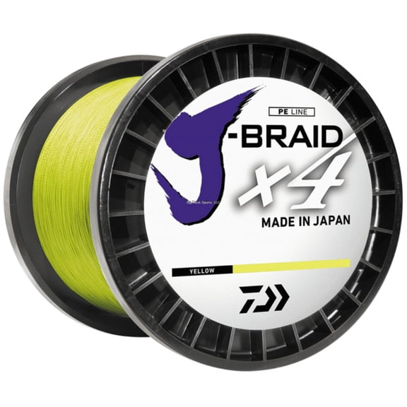 DAIWA J Braid x4 3000 Yards Hi Vis Yellow, 20#