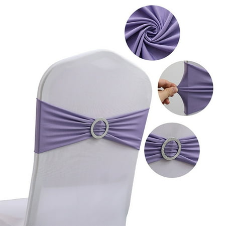 

HGWXX7 Hotel Wedding Banquet Chair Back Cover Decoration Free Bow Chair Cover Chair Streamer Elastic Strap