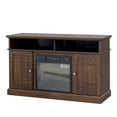 thumbnail image 6 of 48" TV Stand for TVs up to 65 inch, with Fireplace, Retro Farmhouse TV Cabinet with Storage, Fireplace TV Stand for Living Room, Entertainment Center TV Cabinet, Brown, D3197, 6 of 9