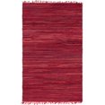thumbnail image 1 of Unique Loom Chindi Coton Collection Tissé à la Main Zone de Fibres Naturelles Tapis_cch002, 5' x 8', Rouge/violet, 1 of 2
