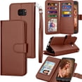 thumbnail image 1 of Galaxy S7 Case, Samsung S7 Wallet Case, Samsung Galaxy S7 PU Leather Case, Tekcoo Luxury Cash Credit Card Slots Holder Carrying Folio Flip [Detachable Magnetic Hard Case] & Kickstand -Brown, 1 of 7