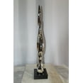 thumbnail image 5 of Nifao Silver Abstract Intertwined Resin Statue on Marble Base – Resin Statue on Marble Base, Modern Art Decor, 9"L x 7"W x 38"H, 5 of 10