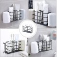 thumbnail image 3 of Estante para el hogar Botella Caddy negro Maquinilla de afeitar Adhesivo Estantería de almacenamiento Dispensador Cesta Organizador de alambre sin clavos Soporte Misceláneas Cocina, 3 of 5