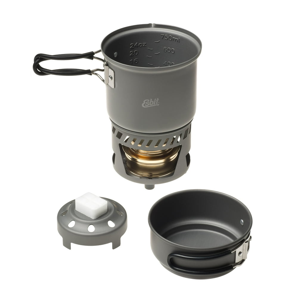 Esbit CS985HA 5Piece Lightweight Trekking Cook Set with Brass Alcohol