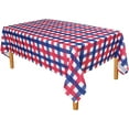 thumbnail image 2 of 4th of July Tablecloth Rectangle, 60 x 84 Inch - Washable Fabric Patriotic Table Cloth for Independence Day, Dining, and Outdoor Use, Blue & Red & White, 2 of 6