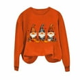 thumbnail image 2 of Fall Sweatshirts for Women Thanksgiving Day Printed Long Sleeve Round Neck Hoodless Sweatshirts Orange XS, 2 of 3
