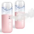 thumbnail image 1 of GIVERARE Paquete de 2 Nano Vapor Facial Handy Mini Mister USB Recargable Pulverizador de Niebla 30ml Tanque de Agua Visual Hidratante e Hidratante para el Cuidado de la Piel de la Cara Extensiones de, 1 of 5