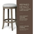 thumbnail image 6 of Maven Lane Eva Counter Stool in Reclaimed Oak Finish w/ Ash Grey Fabric Upholstery, 6 of 8
