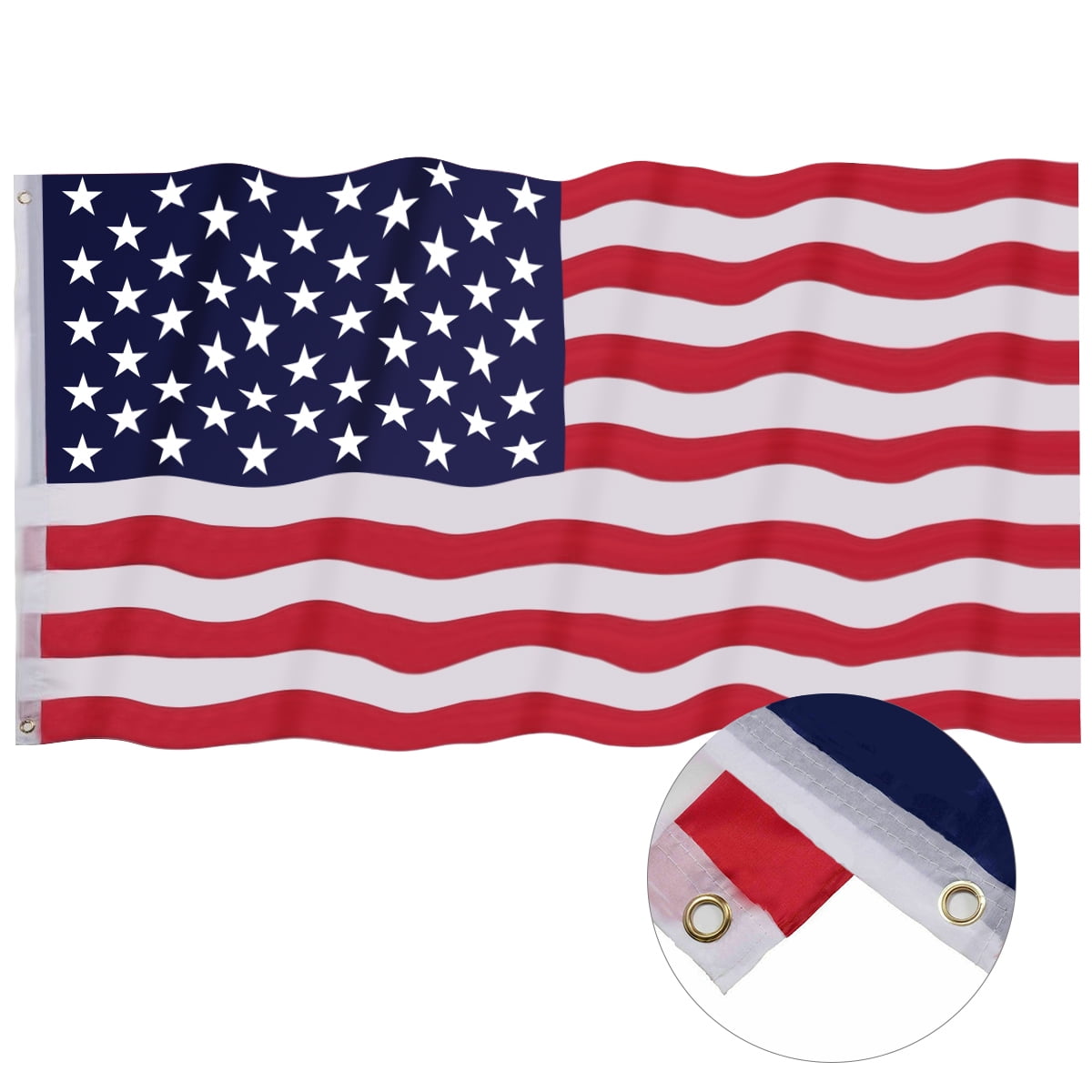 Polyester Brass grommets 3' x 5' American U.S Flag 
