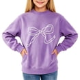 thumbnail image 6 of DJDLJWCJ Big Girls Long Sleeve Sweatshirts Crewneck Fleece Lined Pullover Relaxed Fit Soft Winter Warm Tops Purple Size 2-3Years, 6 of 8